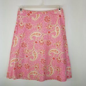 Tommy Hilfiger Women's Pink Paisley Print Skirt